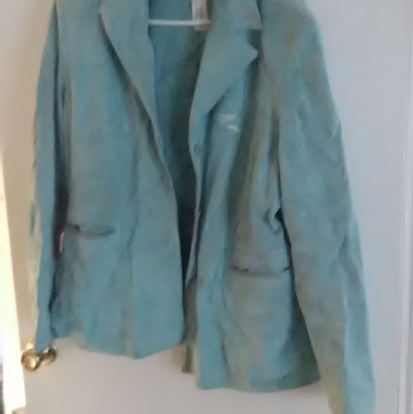 Aqua blue Liz Claiborne suede Blazer - Picture 1 of 2